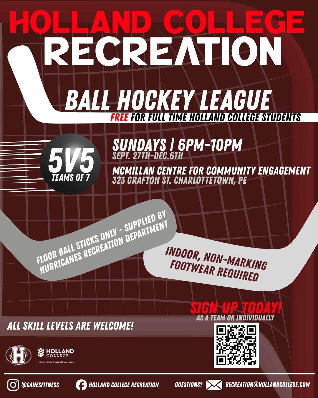 5x5 ball-hockey-sundays 6 - 10pm - MCCE