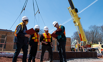 Students on a job site